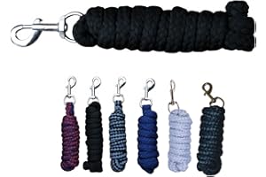 NETPROSHOP Weicher Anbindestrick Pferde Führstrick mit Karabinerhaken 1,80 m Farbauswahl, Farbe:Schwarz