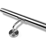 INOXLM Corrimano diam. 33,7 mm in acciaio inox AISI 304 con finitura"satinata" | Corrimano acciaio inox made in Italy | Corri