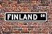 Produktbild Metall Stree Finnland Schild Decor Geschenk Souvenir Andenken Street Sign Aluminium Wand Poster Yard Zaun Sign