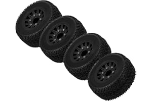 Itonash RC Car Rubber Tire, 4pcs RC Truck Rubber Tire Nylon Wheel Accessory Parts For 1/10 RC Short Course Truck Tires for ARRMA for SENTON for for Slash 12mm 14mm 17mm Hex RC
