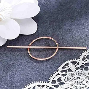 Yalice Hollow Hair Barrettes Geometric Hair Clips Sticks Metal Hair Accessories for Women and Girls (Rose Gold)