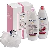 Dove Relaxing Beauty Body Wash Duo Gift Set With Bath Puff