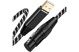 NCGGY USB Microphone Cable, XLR Female to USB Male Mic Link Converter Cable,for Microphones or Recording Karaoke Sing,2M