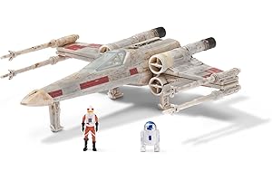JAZWARES Star Wars SWJ0015 - X-Wing, Luke Skywalker & R2-D2, oficjalny pojazd 12,5 cm z figurkami