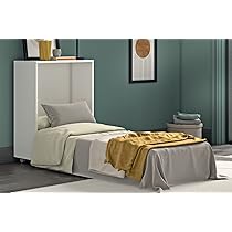 Lit Escamotable Magic Blanc - Meuble Lit Italien Avec Matelas Inclus