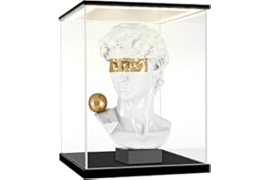 HUIJINTAO Vetrina in Acrilico con luci a LED e Interruttore, Teca Plexiglass Cubo Contenitori Scatola Vetrina Espositiva per Lego, Modellismo, Collezionismo, Figure (30x30x40 cm)