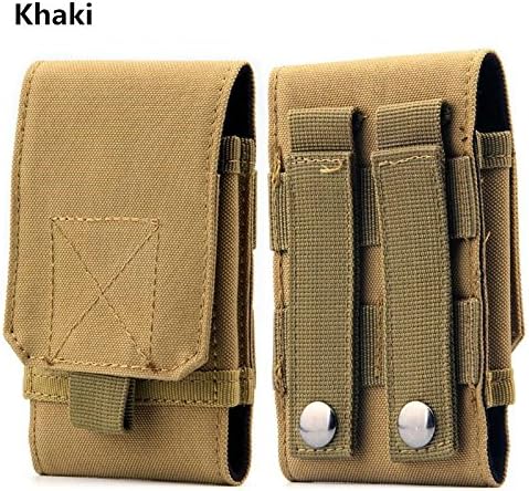 Tactical Molle Nylon Cell Phone Case Pouch Bag For Samsung Galaxy Galaxy S7 Edge/On Nxt 5.5 inch Smartphone (Khaki)