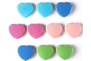 DUJEQM Fridge Magnets - 10 Pcs Heart Strong Magnet, Decorative Small magnets for Whiteboard, Crafts & Notice Boards - Heavy Duty Magnets Cute Mini Magnet for Adults, Office, Kitchen, School, 5 Colors