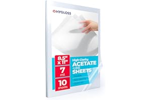 Hygloss Products Acetate Sheets for Crafts, Clear Overhead Projector Film, for Arts and Craft Projects and Classrooms, Stencil Making Sheets, Not for Printers, 8.5” x 11”, 10 Pack
