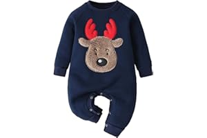Verve Jelly Conjuntos trajes bebé Navidad Mameluco Navidad para bebés recién nacidos Mono manga larga estampado renos Otoño Invierno Body