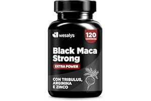 Maca Peruviana Nera Estratto Puro 20:1, 30.000 mg + Tribulus Terrestris + Arginina + Zinco | Integratori Alto Dosaggio | Made In Italy | Mass Gainer | Energizzante | Maca Wesalys