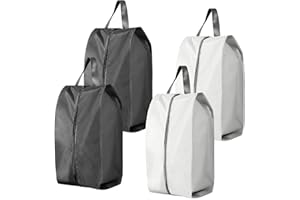 Sharelove 4pcs Shoe Bags for Travel, Waterproof and Dustproof Shoe Bag, Portability Shoe Storage Bags, Unisex Travel Shoe Bag, Shoe Organiser with Zip and Handle, Ideal for Travelling or Home Storage