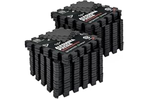 ManiBoom Suelo Gimnasio Acolchado Grueso de Caucho Fácil de Limpiar【30x30x1 cm】- Alfombra Gym Crossfit y Ejercicios en Casa - Esterilla Fitness Puzzle de Goma - Tatami Mat (Negro, 36pcs)