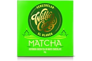 Willie's Cacao Matcha Kotobuki Green Tea in White Chocolate Bar 50 g
