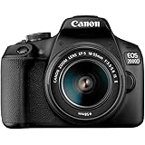 Canon EOS 2000D DSLR Camera and EF-S 18-55 mm f/3.5-5.6 IS II Lens, Black