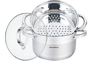 KLAUSBERG Dampfgarer Set Edelstahl (3 Teile)