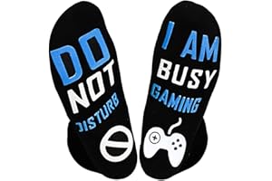 Dekzked Gaming Socks Do Not Disturb Socks Novelty Gifts Funny Stocking Fillers for Men Women Teenage Boys