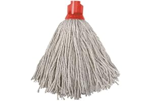 Ramon Hygiene 12 PY Cotton Socket Mop, Red Socket, Pack of 10 Mop Heads