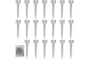 Xyxu Railway Sleeper Brackets, 20Pack Metal Railway Sleeper Stakes For Garden Edging, Heavy Duty Galvanised Steel Jagged Garden Sleepers Brackets Fixings for Timber Raised Beds, Driveway, Path Edging