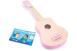 New Classic Toys - 10302 - instrument muzyczny - zabawka drewniana gitara - naturalna/róża