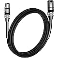 Werkybay Câble DMX à 3 Broches de 3m(1 Pièce), XLR Mâle vers Femelle Stage Light Cable, Câble de Signal DMX 110 Ohms, Ressort SR pour éclairage de Scène, Têtes Mobiles, LED PAR, Microphone etc