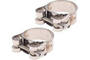 B BLESIYA 2pcs Motorcycle Stainless Steel Exhaust Clamp/Clip 44-47mm