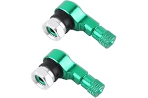 KEENSO Adaptador para Valvula de Inflado, 90 Grados Válvula para inflar Neumáticos para la Motocicleta(Verde)