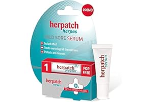 Herpatch Cold Sore Treatment Serum - Treat & Prevent Coldsores - Cold Sore Cream Alternative - Heals in 24Hrs - Relieves Pain, Reduce Swelling & Blistering - Clinically Proven, SPF 30 Lip Balm Herpes