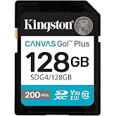 Kingston 128GB Canvas Go Plus SD Card | Up to 200MB/s | Class 10, UHS-I, U3, V30 | SDG4/128GB