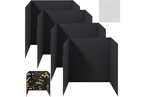 TEL CHARME * 4Pcs Tri-Fold Display Board, 24x16 Inch Foldable Presentation Poster Board, Lightweight Corrugated Cardboard for School Projects, Art Exhibits, Business Displays, and Craft Fairs