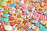 Pack of 50g Over 100pcs Buttons- Mixed Colours of Various Plain Round DIY Buttons for Sewing and Crafting