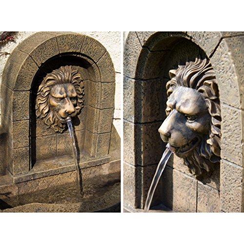 STILISTA® Gartenbrunnen Modell „LEON“ mit Löwenkopf, 50 x 54 x 29 cm, inkl. Pumpe - 3