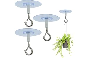 XZSKD 3 PCS Adhesive Ceiling Hook, Ceiling Hooks Self, Heavy Duty Self-Stick Ceiling Hooks, Ceiling Hooks for Hanging Plants, for Bird Feeders, Lanterns, Wind Chimes, Planters, Outdoor Decoration Hooks
