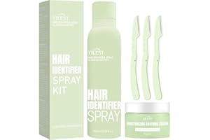 CURELUXE Aloe Vera Face Hair Removal Set - Hair Identifier Spray for Face Shaving - Hair Identifier Spray with Moisturizing Cream - Hair Identifier Spr_ay for Dermaplaning - Body & - Dermaplaning Spra_y Kit
