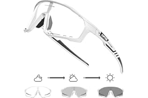 KAPVOE Photochromatische Fahrradbrille MTB Brille Selbsttönend Klar Radbrille Rennrad Sportbrille Sonnenbrille Radsport…