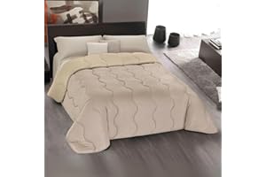 MAXIME MAISON - Piumone Matrimoniale Invernale 260x260cm, Trapunta Invernale Matrimoniale (300gr/mq) Coperta Calda in Microfibra, Copriletto per Stagioni Fredde, Design Double Face, Made in Italy