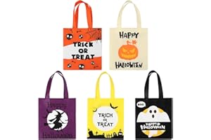 BESTONZON 20PCS Halloween Tote Bags Trick or Treat Bags for Kids party Goodie Candy bags with handle Favor bags for Halloween