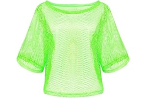 Aomig 80-tal Neon Fancy Dress Kostymtillbehörsset, 1980-tal Retro Tema Festdekoration Outfit För Kvinnor Flickor