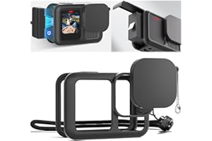 Honbobo Étui de Protection pour GoPro Hero 13 Black, Étui en Silicone + Bouchon d'objectif Couverture + Lanière, Bouchon de Protection Protecteur d'objectif Protecteur Accessoires pour GoPro 13