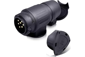 CXTM adattatore 13 a 7 poli, adattatore rimorchio 13 a 7 poli, adattatore presa rimorchio da 13 a 7 pin incl. copertura di parcheggio, sistemi a 12 V, per portabici, rimorchi per cavalli