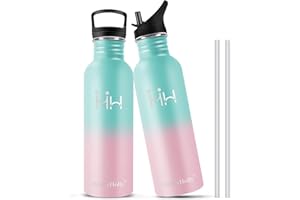 HoneyHolly Botella Acero Inoxidable,750ML Botella de Agua para Niños, Botella de Agua, Cantimplora de Acero Inoxidable, sin bpa Reutilizable para Gym, Deporte, Gimnasio