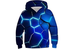 kids4ever Unisex Children's Hoodie, 3D Funny Print, Long Sleeve Pullover, Hoodies, Sweatshirt for Boys, Girls with Pocket, Age 6-16