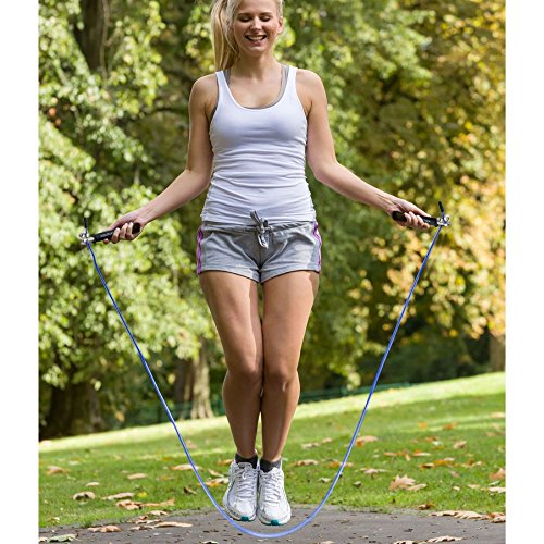 VERGLEICHSSIEGER: Premium Springseil „Jump Star“ von Sportastisch :: High Speed Kugellager für perfekte Drehung :: zwei Stahlseile zum Auswechseln :: kostenloser BONUS: eBook „Springseiltraining“ :: geprüfte Markenqualität, ideal Einsteiger oder Profis :: Exklusives Design für Erwachsene und Kinder:: hochwertige Alu-Griffe für perfekten Halt :: Speed Rope zum Sport :: perfekt geeignet für Boxen, Crossfit, MMA, WOD, Fitness Training :: inklusive 3 Jahren Sportastisch Produktgarantie - 5