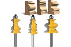 APlus Juego de fresas de 8 mm para carpintería, fresadora para carpintería, fresadora para recorte de madera, estilo de línea [3 unidades]