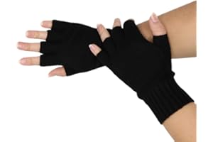 Prettystern Gant Demi Doigt Mitaine Hiver Chaude Gants Sans Doigts Manchettes 100% Cachemire