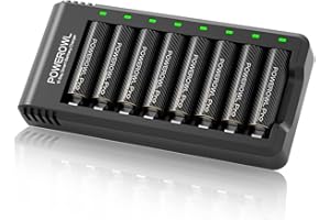 POWEROWL Goldtop bateria AA PRO z 8-krotną ładowarką do akumulatorów, wysoka pojemność, NiMH AA, 2800 mAh, 8 sztuk, z 8 gniazdami