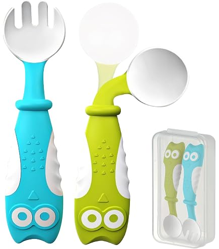 Couverts B.box Pour Bébé - Fourchette Et Cuillère Pour Apprentissage Autonome - Design Ergonomique