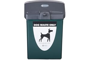 Glasdon Fido 25 Dog Waste Bin (Green or Red) with Graphics – 25 L Dog Poo Bin with Wall or Post Mounting Kit – Hygienic Pet Waste Bin & Self-Returning Lid (Green, Post-Mounting Kit)