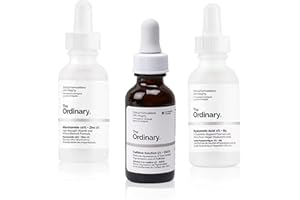 AUIRSHIKY Face Serum Set, Eye Set, Niacinamide 10% + Zinc 1%, Hyaluronic Acid 2% + B5, Caffeine Solution 5%, Relief of Acne on the Face, Pore Tightening, Wrinkle Reduction for Women Men (Pack of 3)