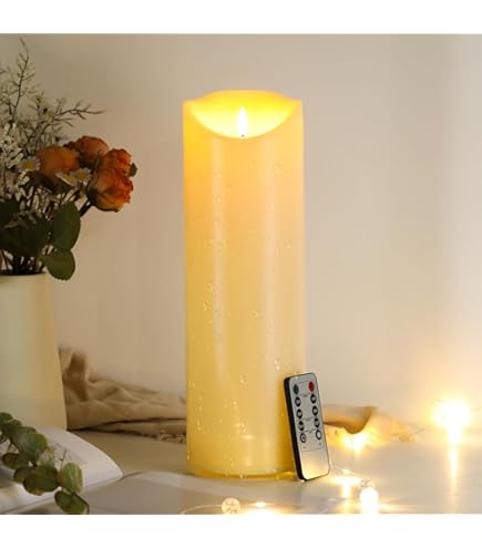 Ketom Led-kaarsen voor buiten, groot, 10 x 35 cm, met timerfunctie, voor camping, woondecoratie, zonder batterijen, 1 stuk Ketom Led-kaarsen voor buiten, groot, 10 x 35 cm, met timerfunctie, voor camping, woondecoratie, zonder batterijen, 1 stuk
